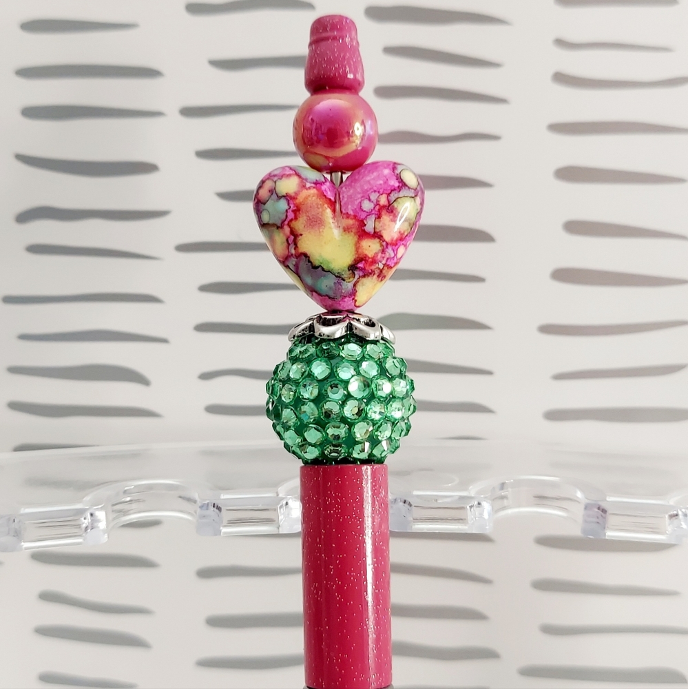 Handmade Beaded Heart Pen